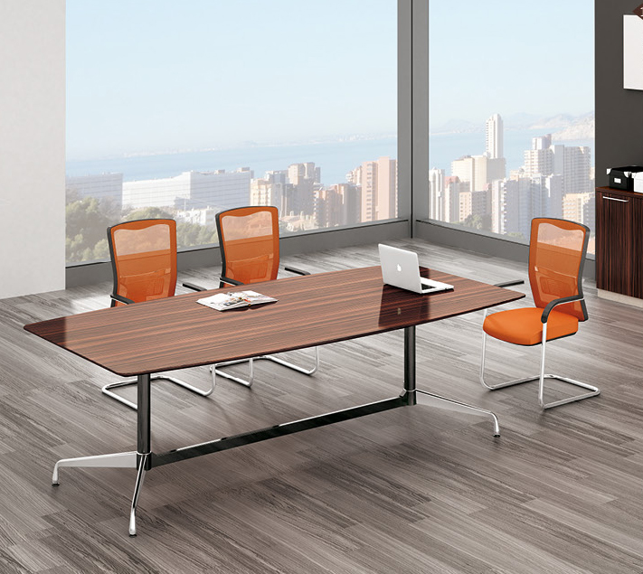 美耐家具 办公家具简易会议桌椅 简约现代 办公 钢木会议桌条形桌
